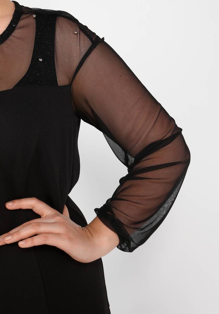 Платье прямого кроя с декоративной сеткой шир.  750, рис. 4