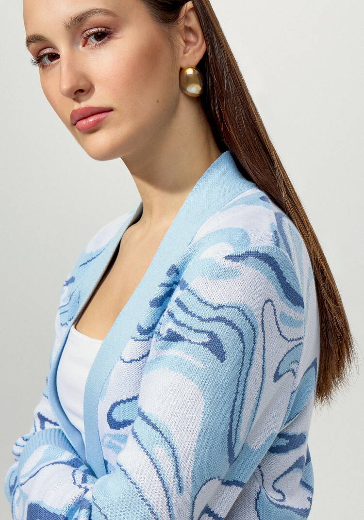 Кардиган с акварельным принтом шир.  750, рис. 5