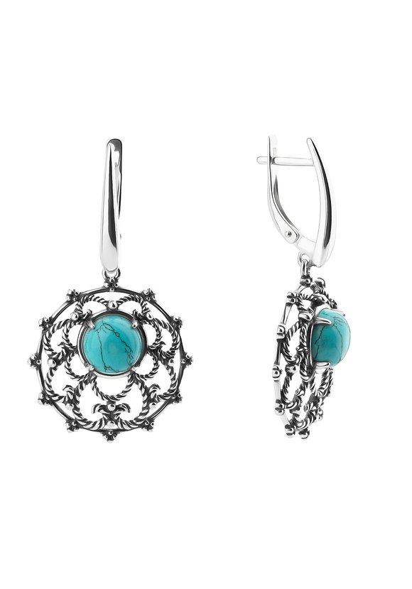 Серьги серебряные Росина шир.  580, рис. 2