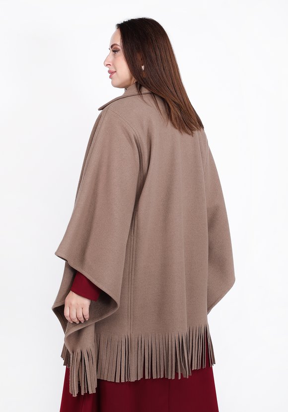 Пальто-пончо с бахромой шир.  580, рис. 7