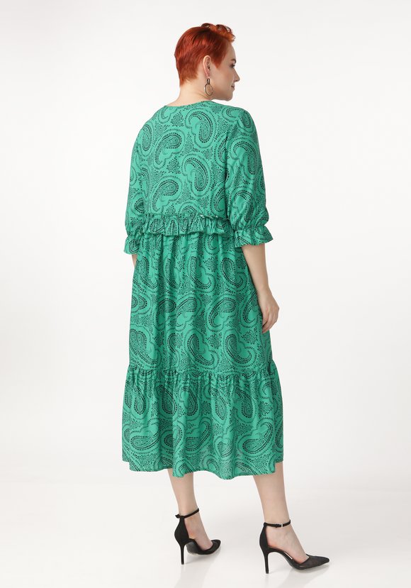 Платье принтованное с воланами шир.  580, рис. 6