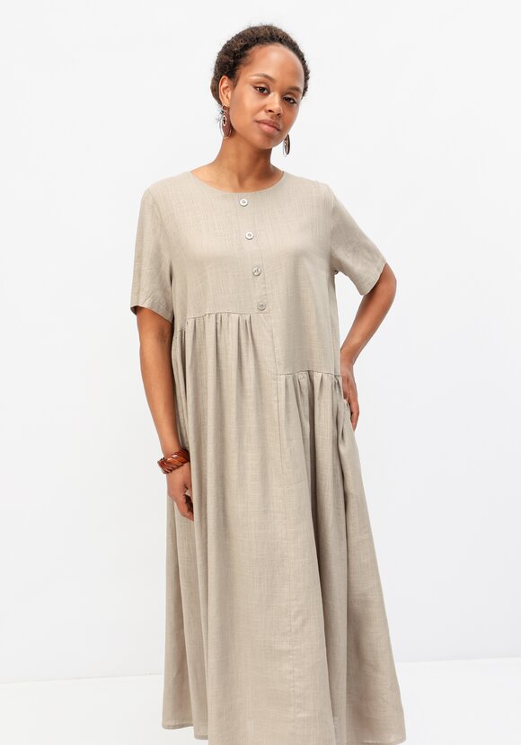 Платье с декоративной планкой и пуговицами шир.  580, рис. 2