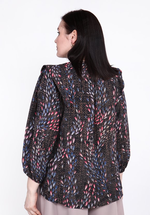 Блуза с декаративным рельефным плечом шир.  580, рис. 2