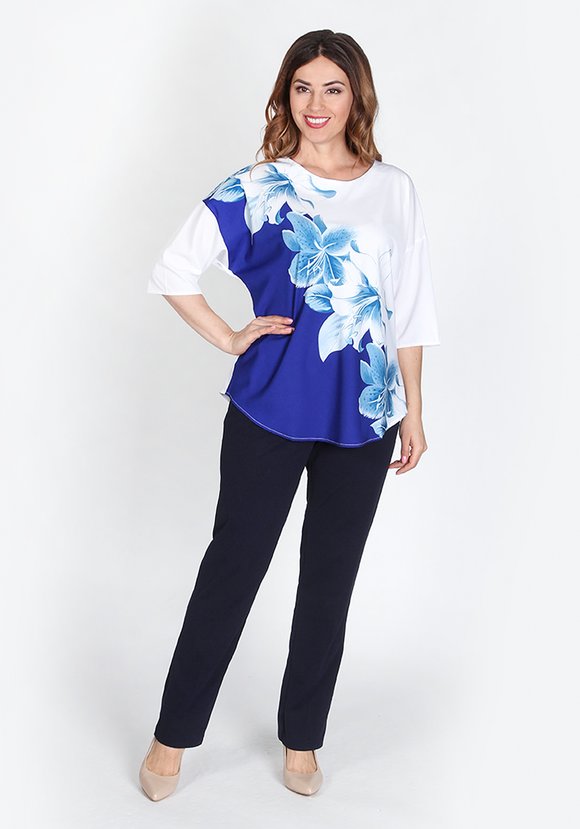 Туника Цветочный ноктюрн шир.  580, рис. 4