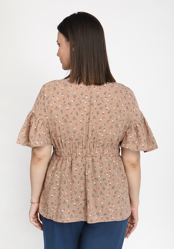 Блуза с рюшами на рукавах шир.  580, рис. 3