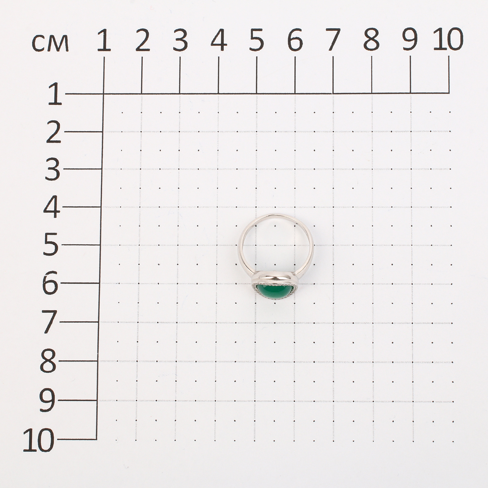Серебряное кольцо "Изумрудная бездна" AQUAMARINE, размер 18 - фото 5
