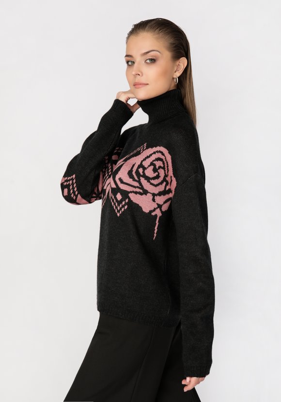 Джемпер с орнаментом по груди и рукаву шир.  580, рис. 8