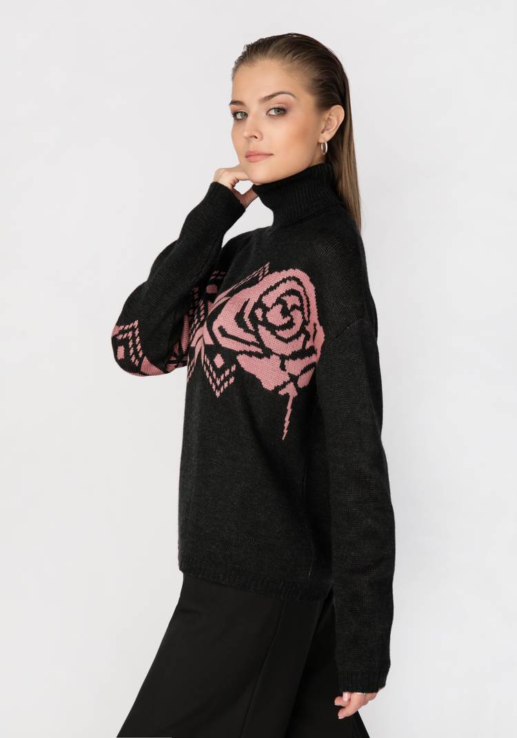 Джемпер с орнаментом по груди и рукаву шир.  750, рис. 8