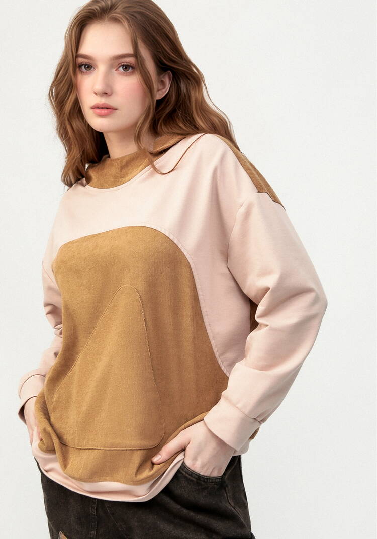 Худи оверсайз комбинированное шир.  750, рис. 1