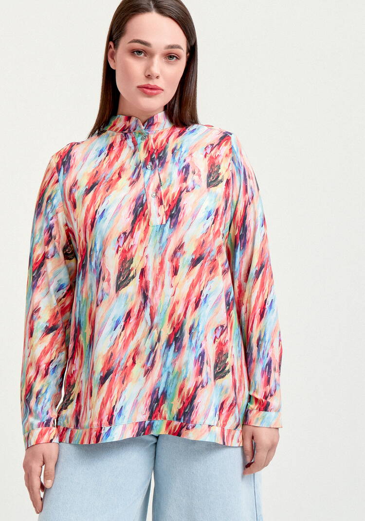 Блуза базовая с планкой на груди шир.  750, рис. 4