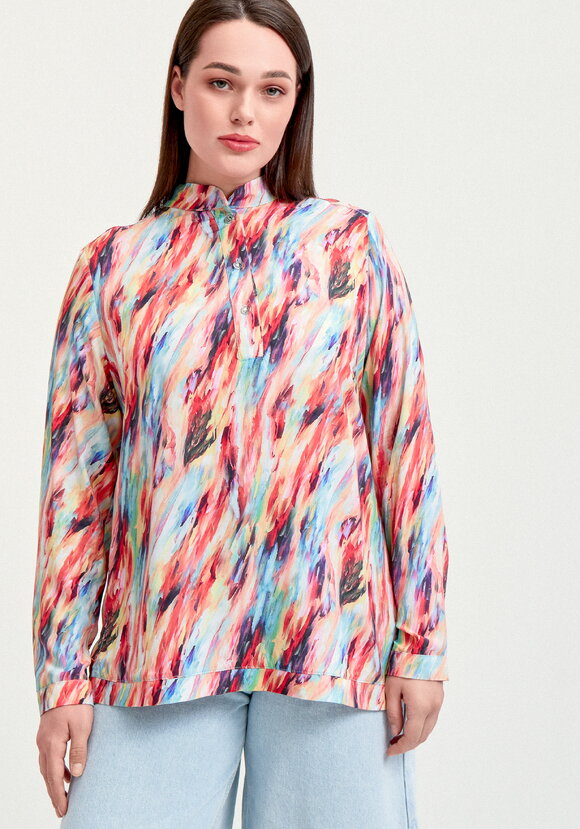 Блуза базовая с планкой на груди шир.  580, рис. 4