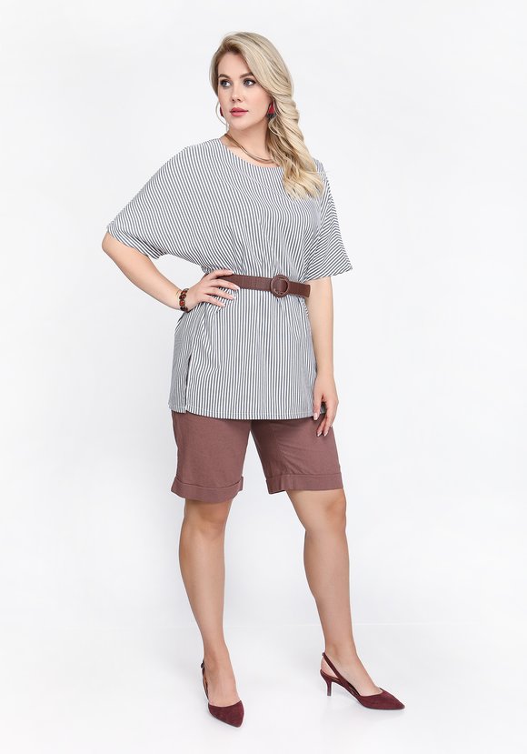 Туника с разрезами в полоску шир.  580, рис. 1