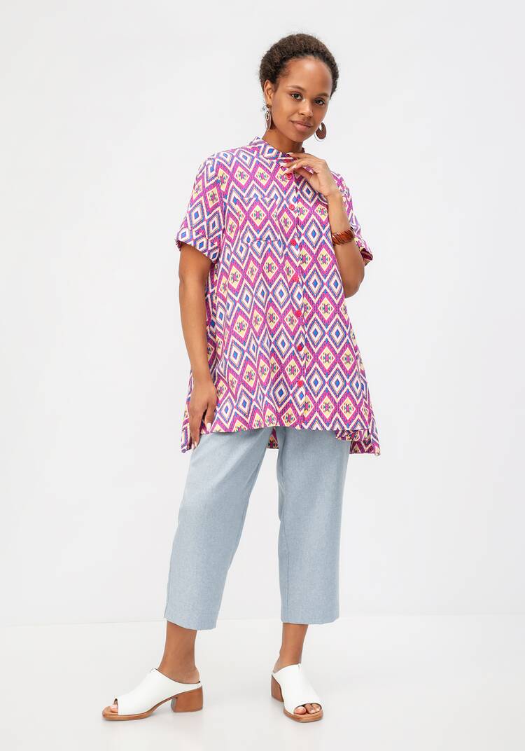 Блуза с геометрическим рисунком шир.  750, рис. 8