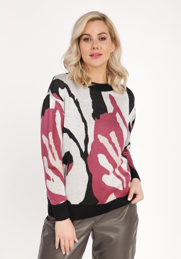 Джемпер прямого кроя с абстрактным рисунком шир.  580, рис. 1