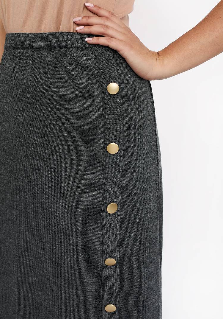 Юбка с имитацией запаха и декором из пуговиц шир.  750, рис. 6