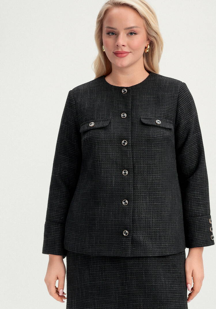 Пиджак из твида однобортный шир.  750, рис. 11