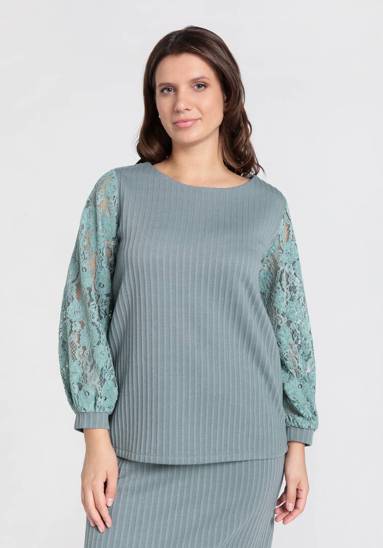 Блуза с кружевными  рукавами шир.  750, рис. 4