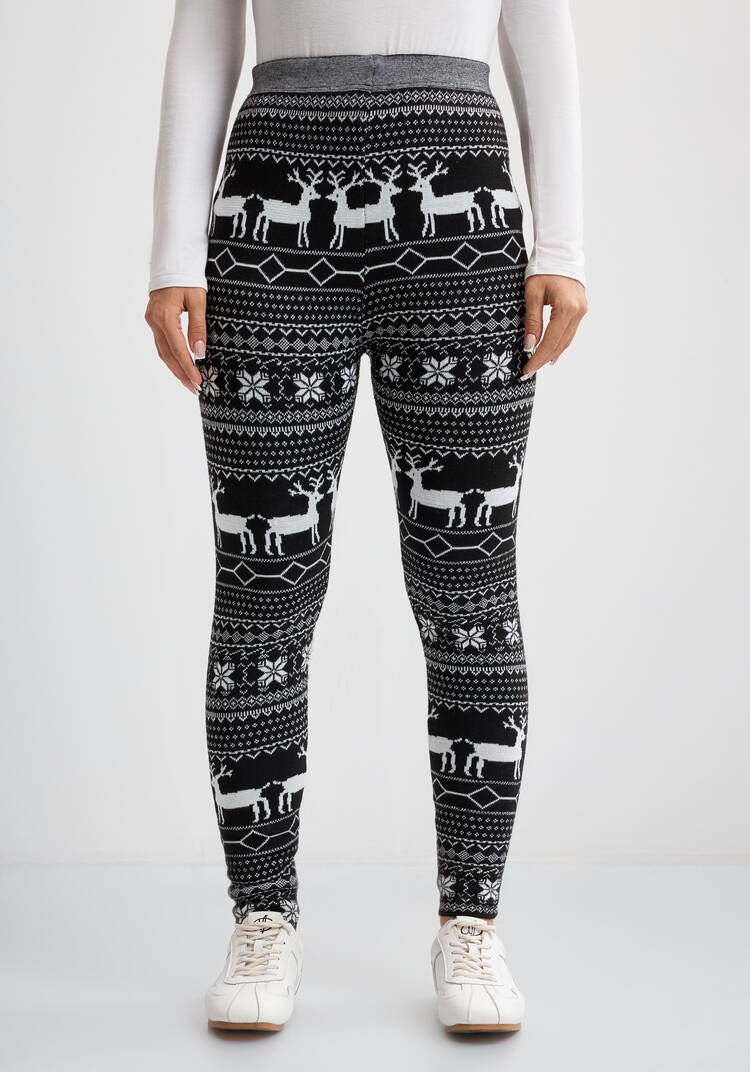 Лосины с принтом утепленные на меху шир.  750, рис. 4