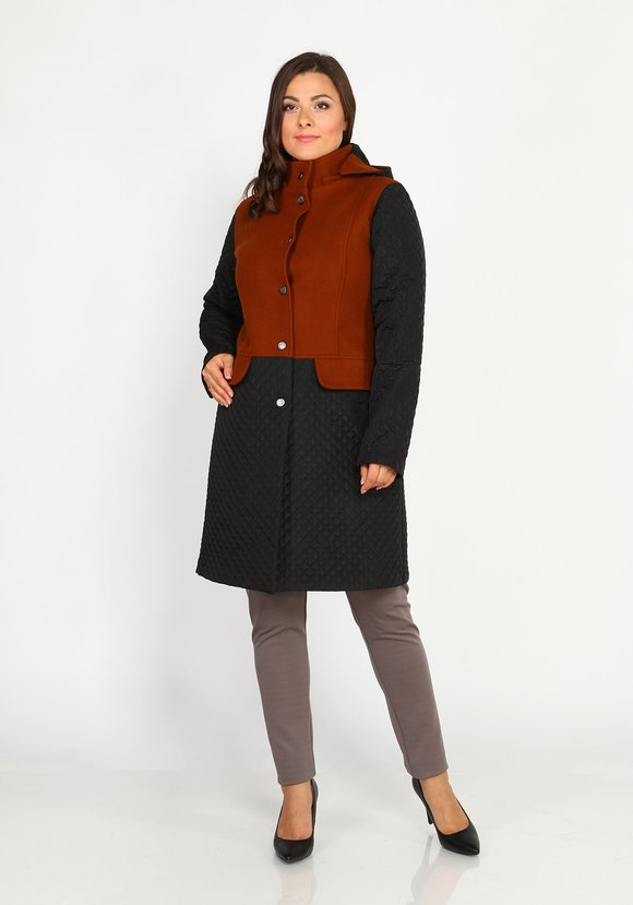 Пальто женское комбинированное с капюшоном цены, купить в интернет ...