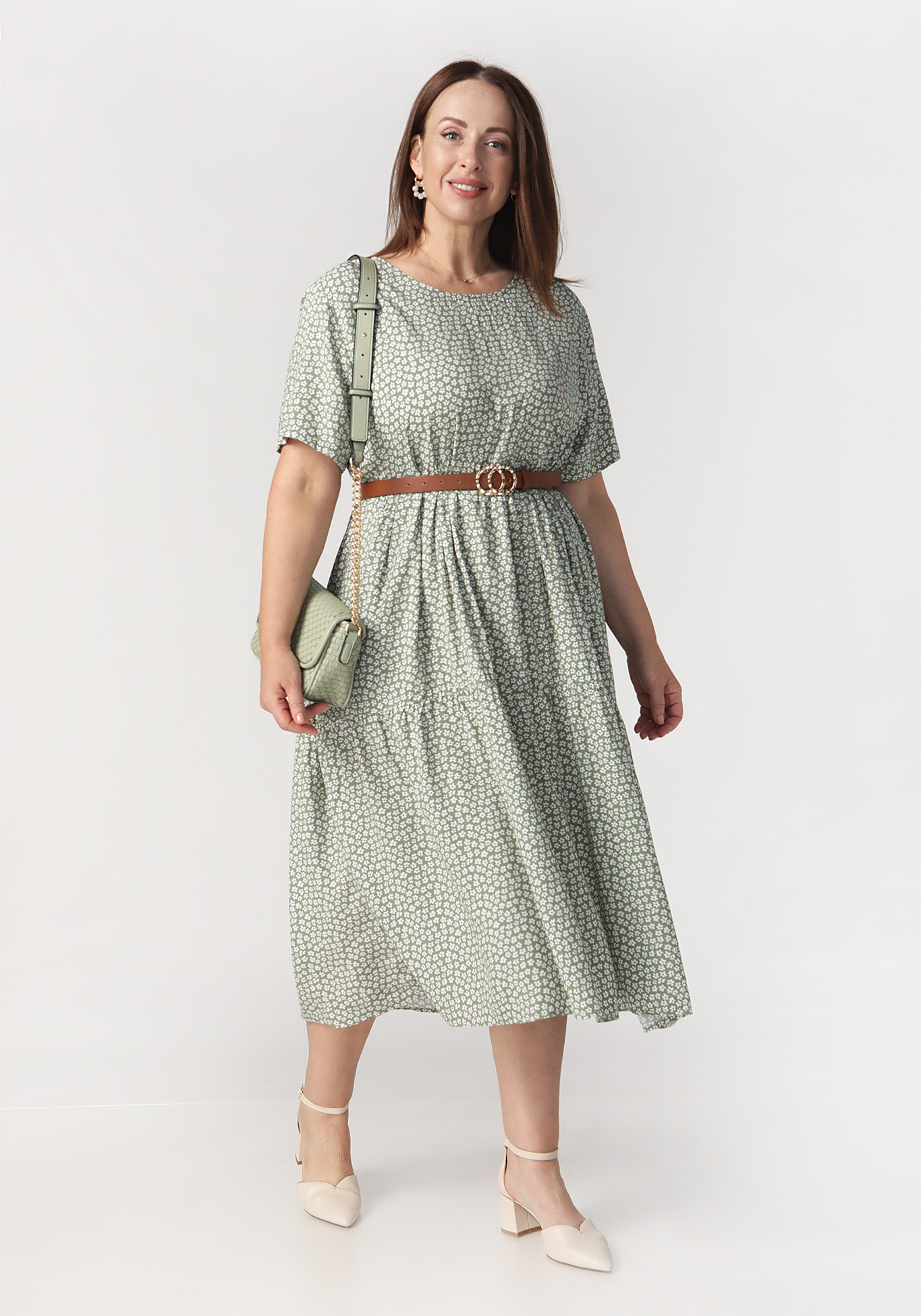 Платье "Олеся", цвет хаки, размер 52 - фото 5