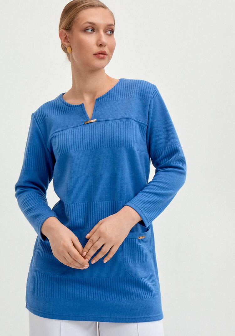 Блуза из трикотажа с кокеткой-впереди шир.  750, рис. 9