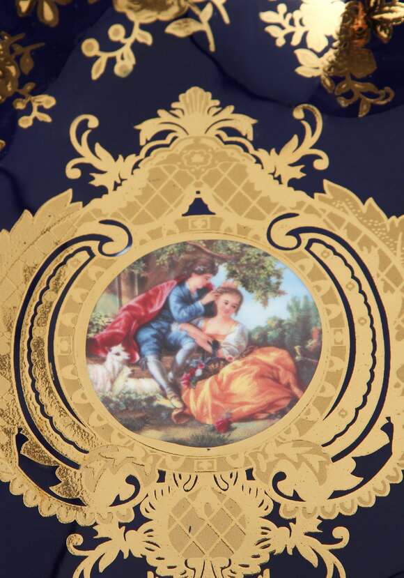 Фруктовница кобальтовая Влюблённая пара шир.  580, рис. 3