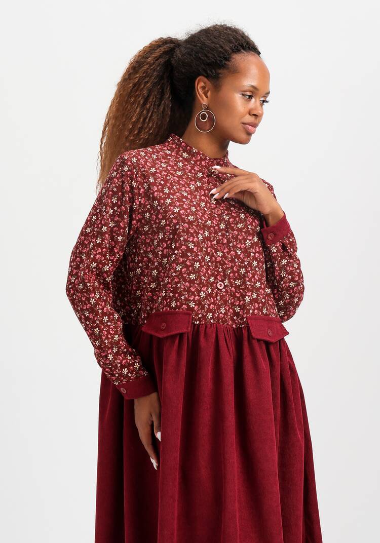 Платье комбинированное с воротником-стойкой шир.  750, рис. 10