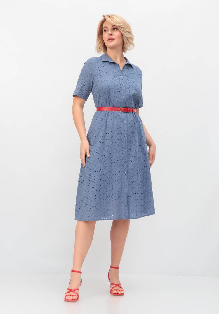 Платье из хлопка с поясом шир.  750, рис. 50