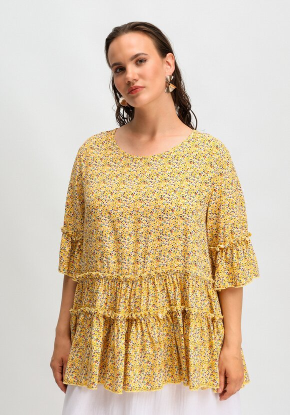 Блуза с воланом по низу и на рукавах шир.  580, рис. 10