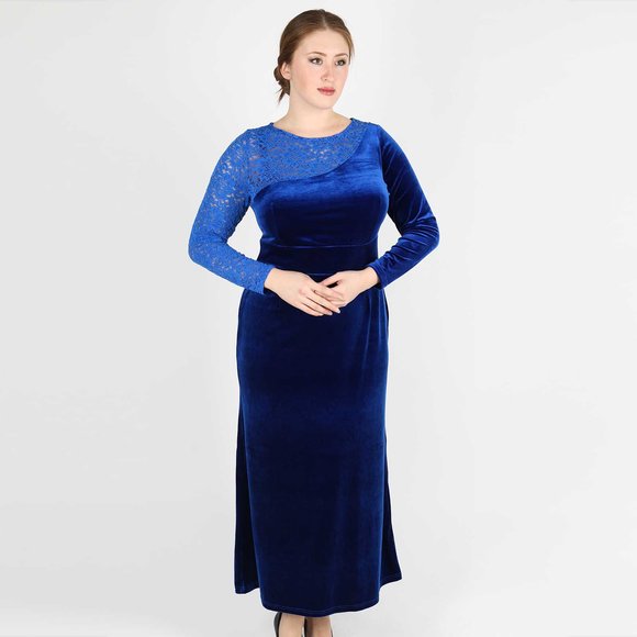 Платье-макси с гипюровой вставкой шир.  580, рис. 2