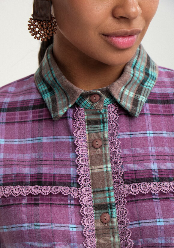 Платье-рубашка в клетку на пуговицах шир.  580, рис. 5