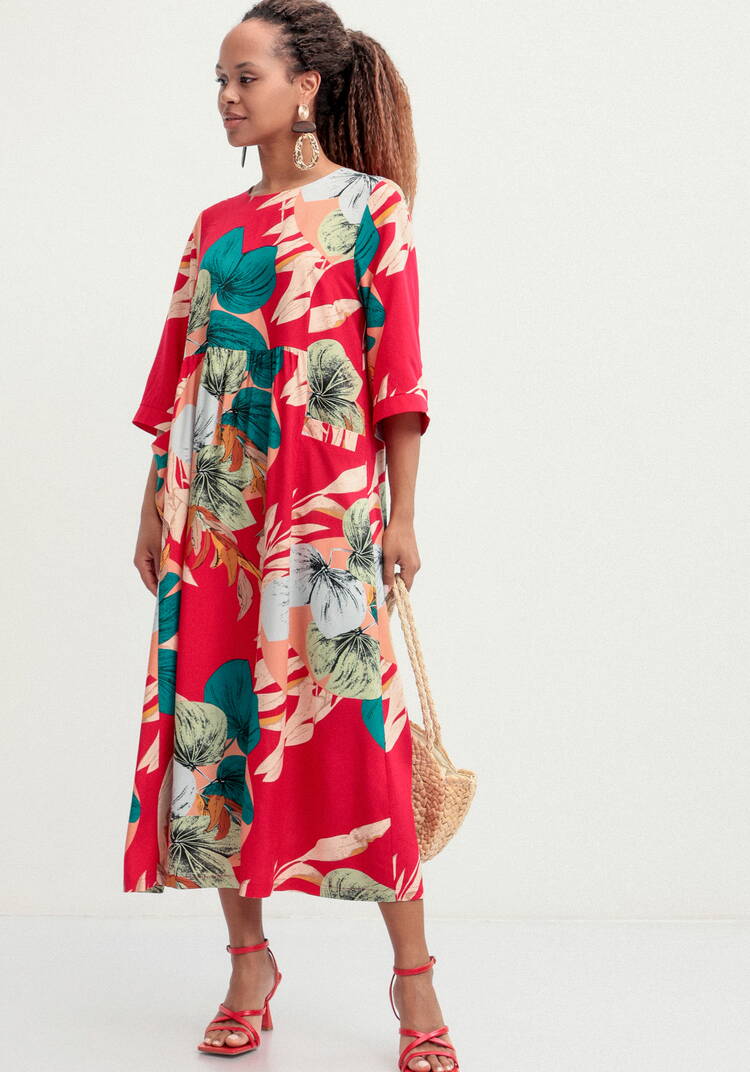 Платье из штапеля с тропическим принтом шир.  750, рис. 20