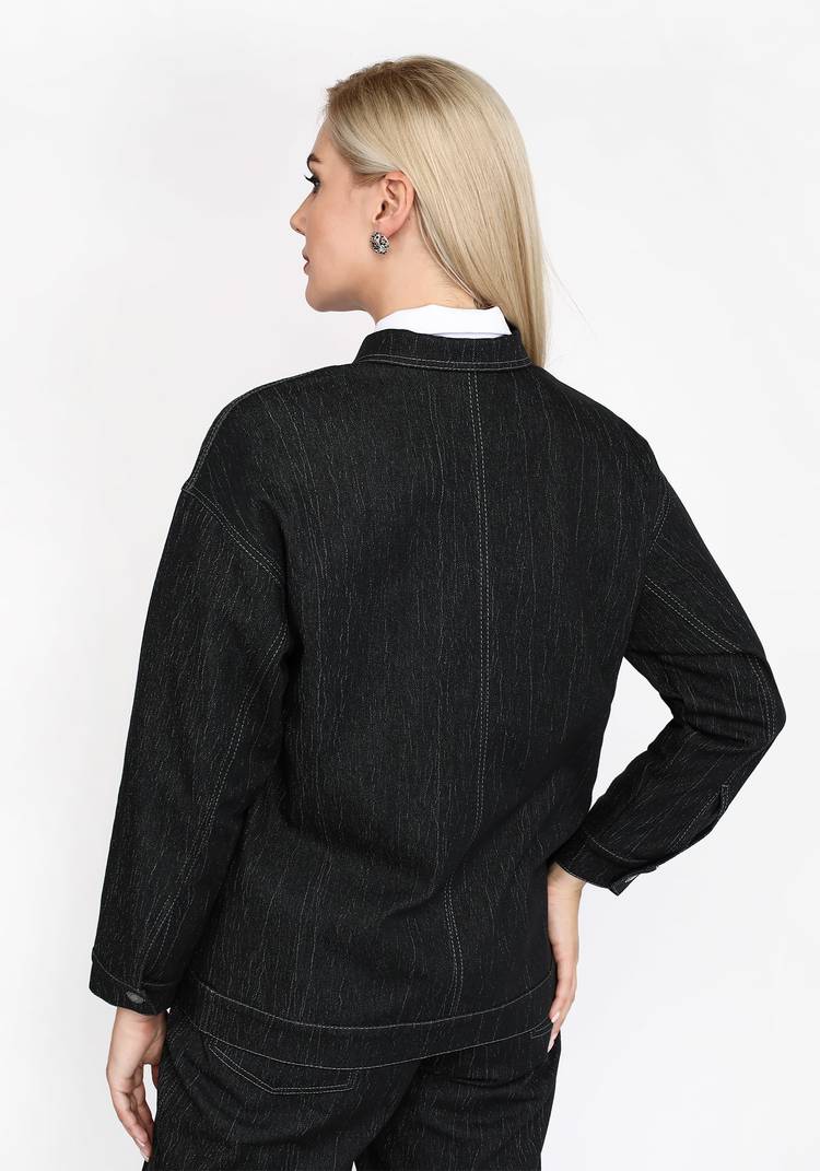Куртка джинсовая с накладными карманами шир.  750, рис. 6
