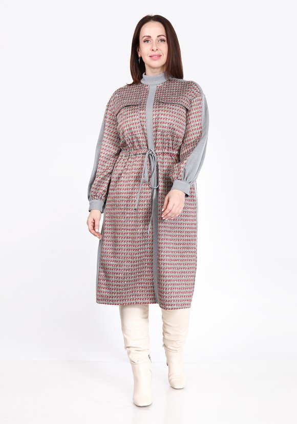 Платье комбинированное прямого кроя шир.  580, рис. 5