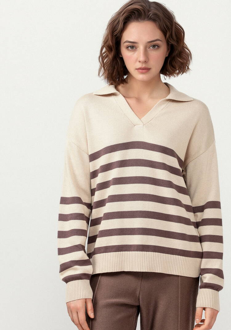 Джемпер поло в полоску шир.  750, рис. 25