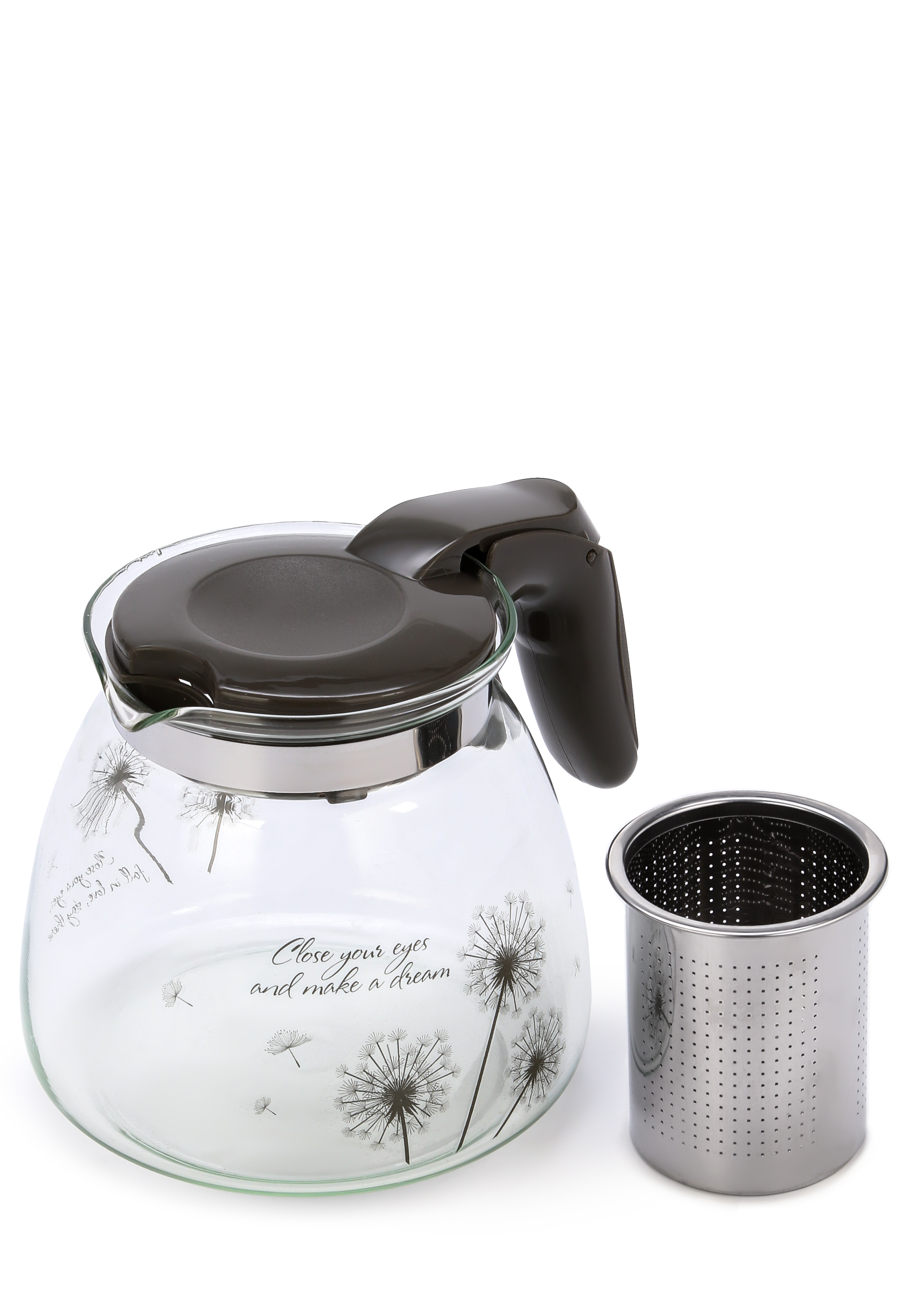 Заварочный стеклянный чайник с фильтром AGNESS, цвет белый - фото 3