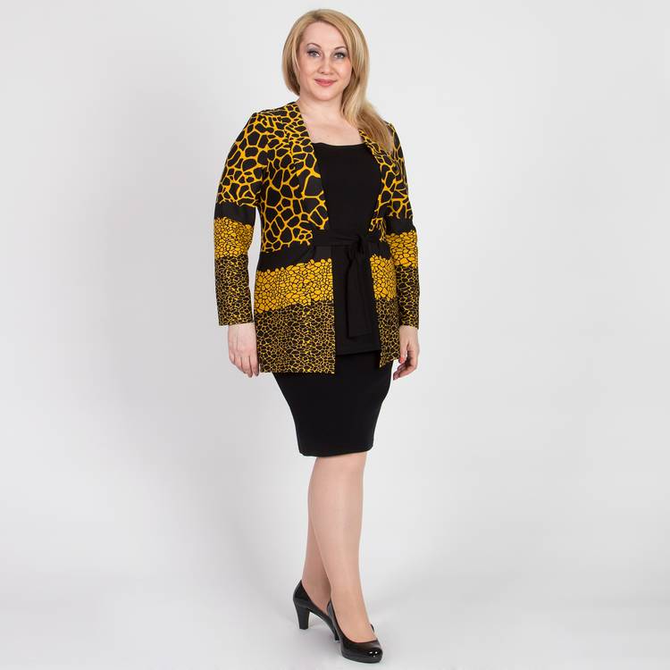 Блуза с эффектом двойки и монохромным принтом шир.  750, рис. 3