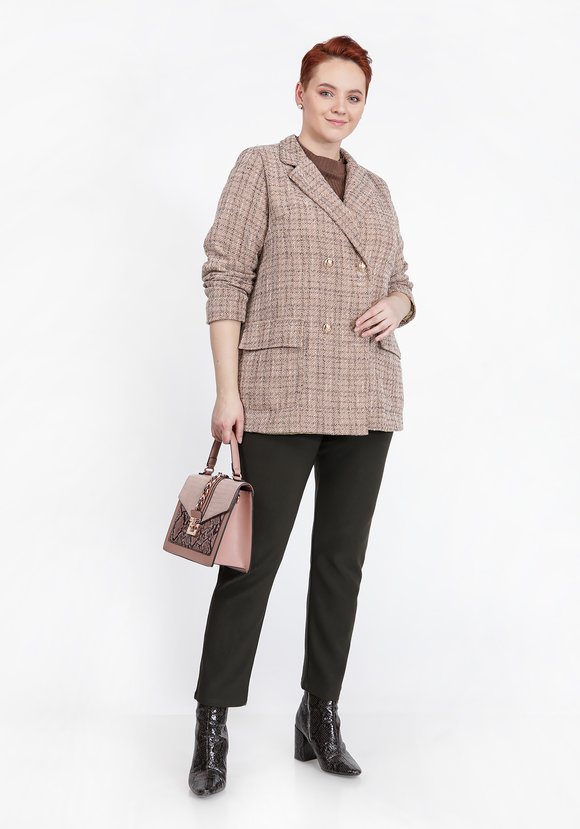 Пиджак женский двубортный твидовый шир.  580, рис. 1