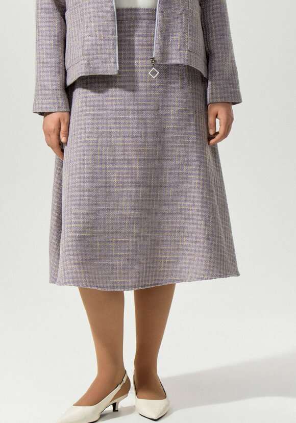Юбка А-силуэта на резинке по спинке твидовая шир.  580, рис. 6