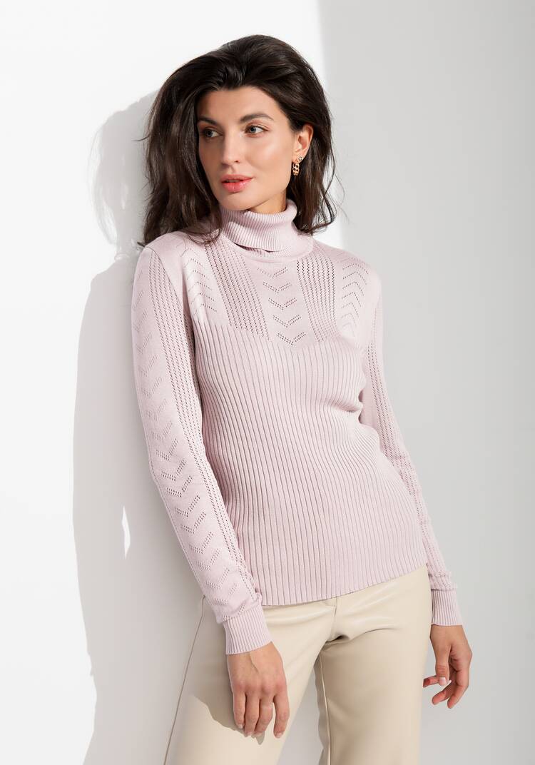 Водолазка из вискозы с ажурным узором шир.  750, рис. 8