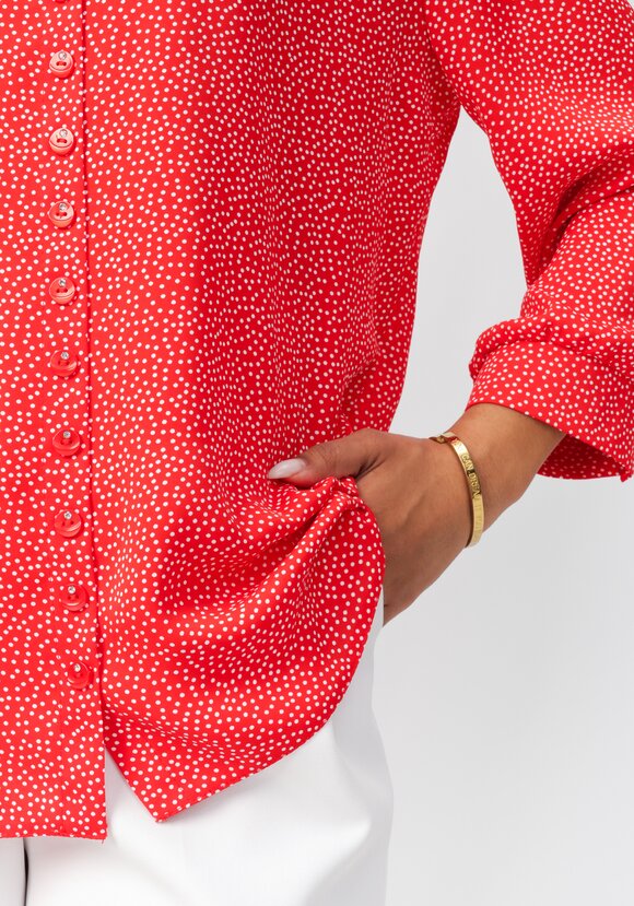 Блуза в горох с декоративными пуговицами шир.  580, рис. 10