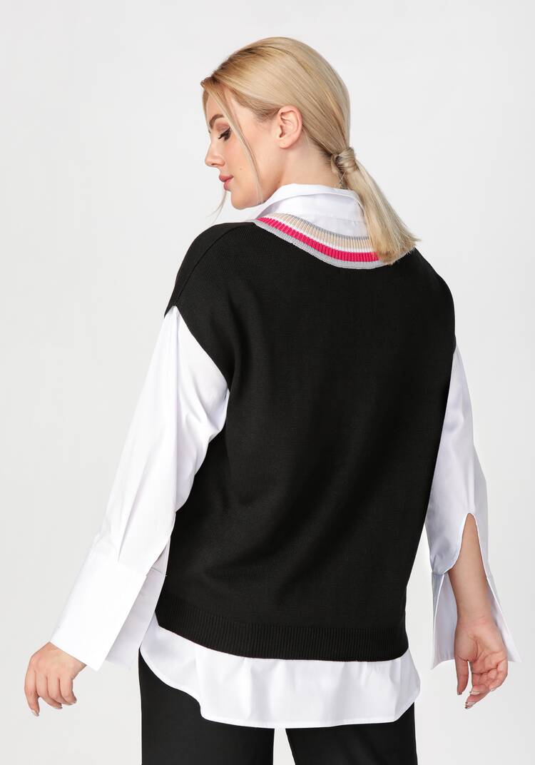 Жилет женский с яркими полосами по V вырезу шир.  750, рис. 3