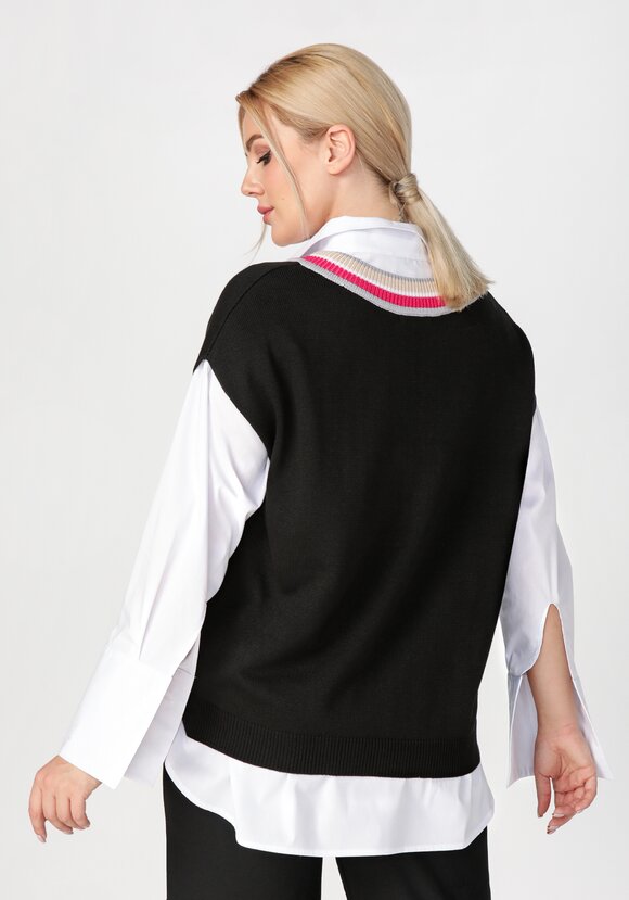 Жилет женский с яркими полосами по V вырезу шир.  580, рис. 3