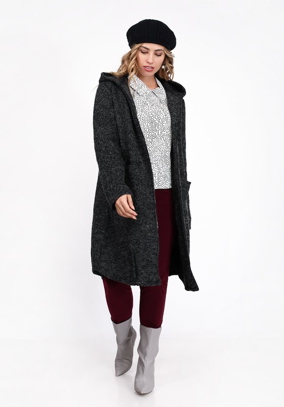 Пальто расклешенного кроя с капюшоном шир.  580, рис. 3