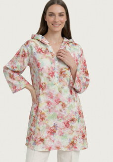 Блуза изо льна с капюшоном