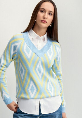 Джемпер с геометрическим рисунком
