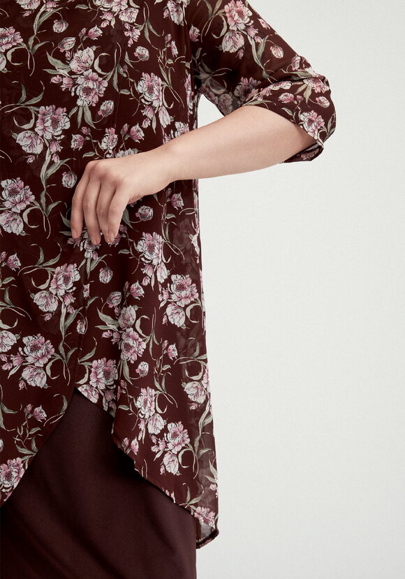 Платье в цветочный принт с шифоном шир.  580, рис. 14