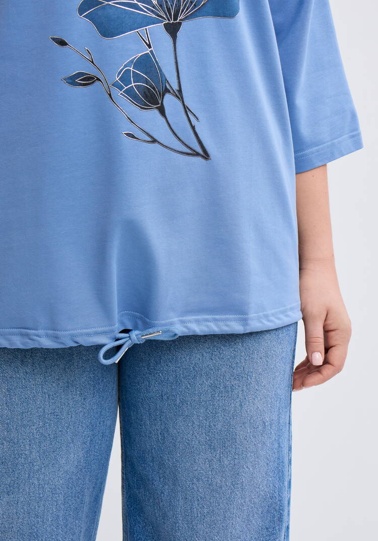 Блуза на кулиске с принтом шир.  750, рис. 18