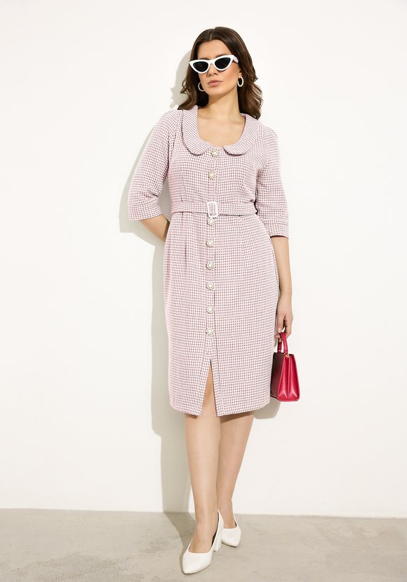 Платье на пуговицах с поясом в комплекте — купить за руб в магазине Леомакс