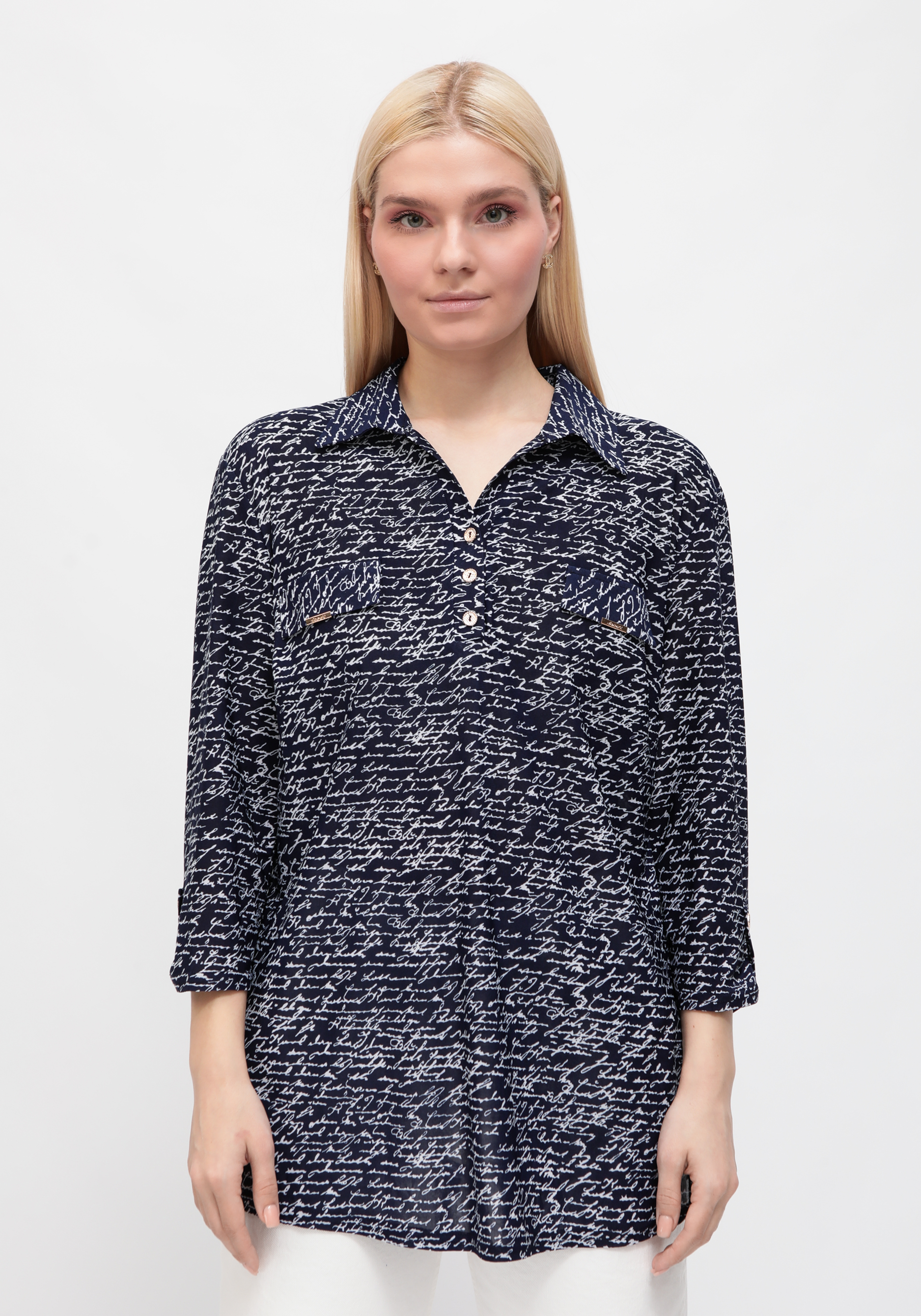 Блуза "Алия" Unit, размер 54, цвет синий - фото 10